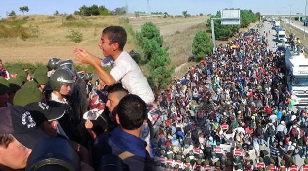 TEM'de yürüyüşe geçen Suriyeliler durduruldu