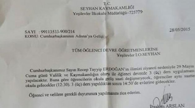 “Tüm öğrenci ve devre öğretmenlerine!”
