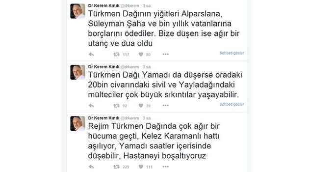 Türkmen Dağı’nda 20 bin sivil tehdit altında