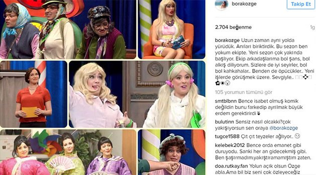 Ünlü oyuncu Özge Borak’tan Güldür Güldür'e veda..