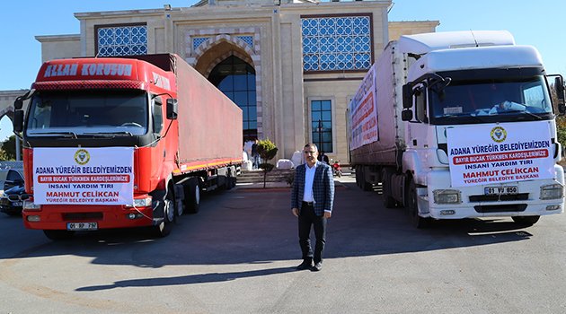 Yüreğir Belediyesi’nden Bayırbucak Türkmenlerine 2 TIR yardım