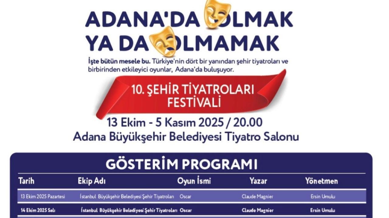 ‘10. Şehir Tiyatroları Festivali’ Başlıyor