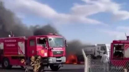 Diyarbakır’da Seyir Halindeki Kamyon Alev Aldı
