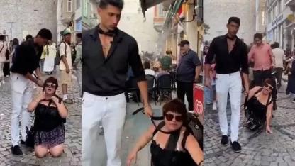 Kadına Tasma Takıp Sokak Sokak Gezdirdi!