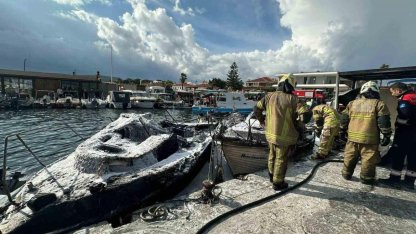 Plajda Yangın Paniği:7 Tekne Yandı