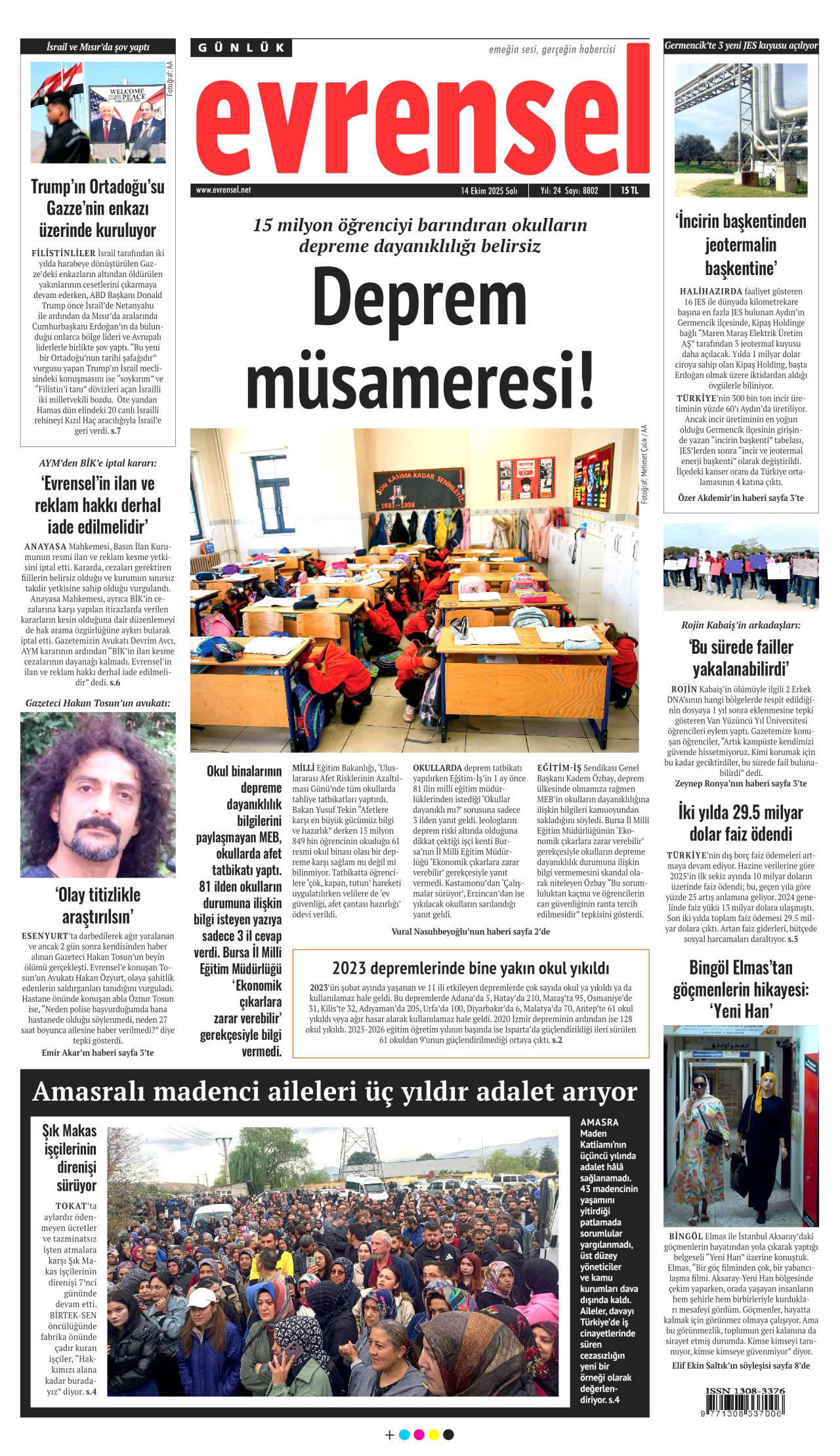 EVRENSEL Gazete Manşeti