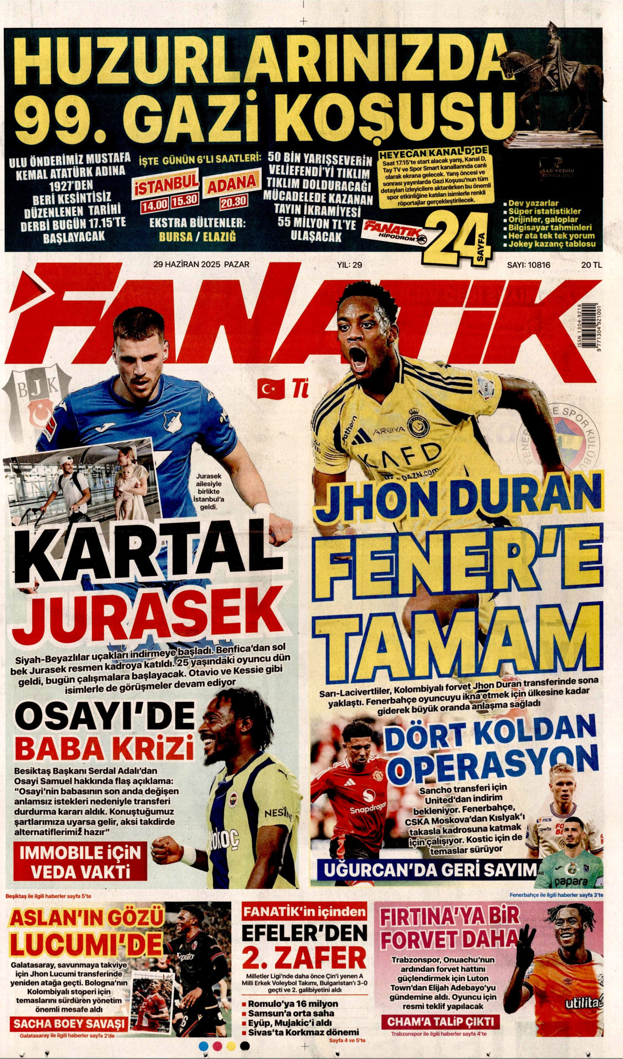 FANATİK Gazete Manşeti