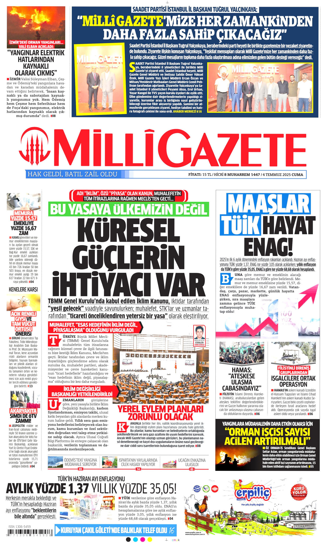 MİLLİ GAZETE Gazete Manşeti