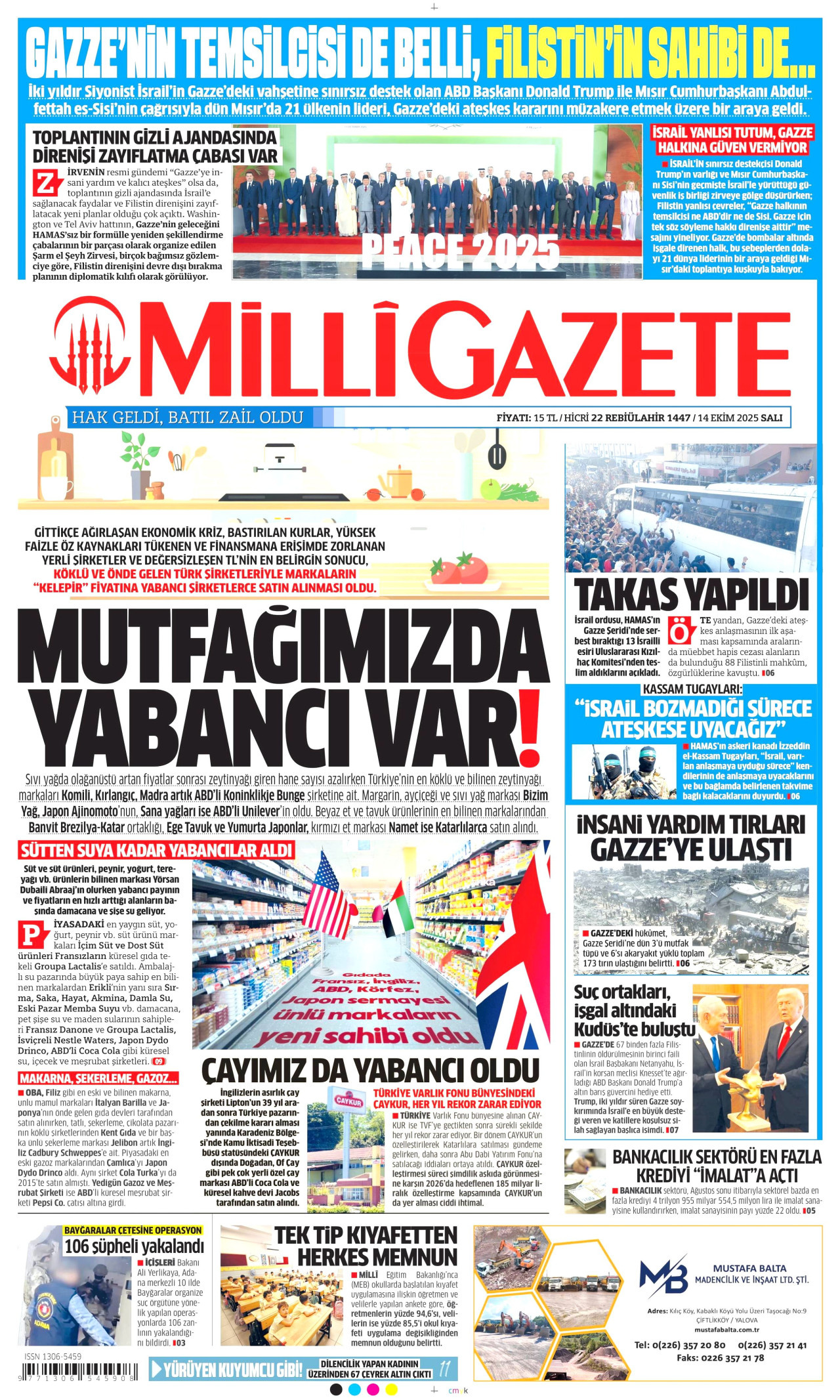 MİLLİ GAZETE Gazete Manşeti