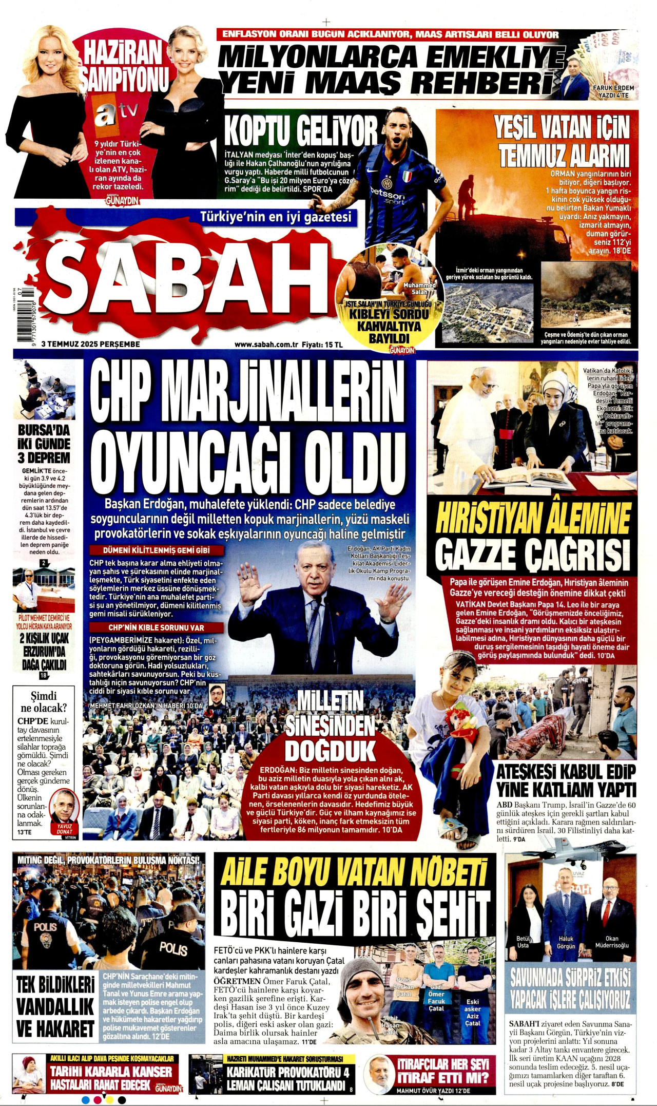 SABAH Gazete Manşeti