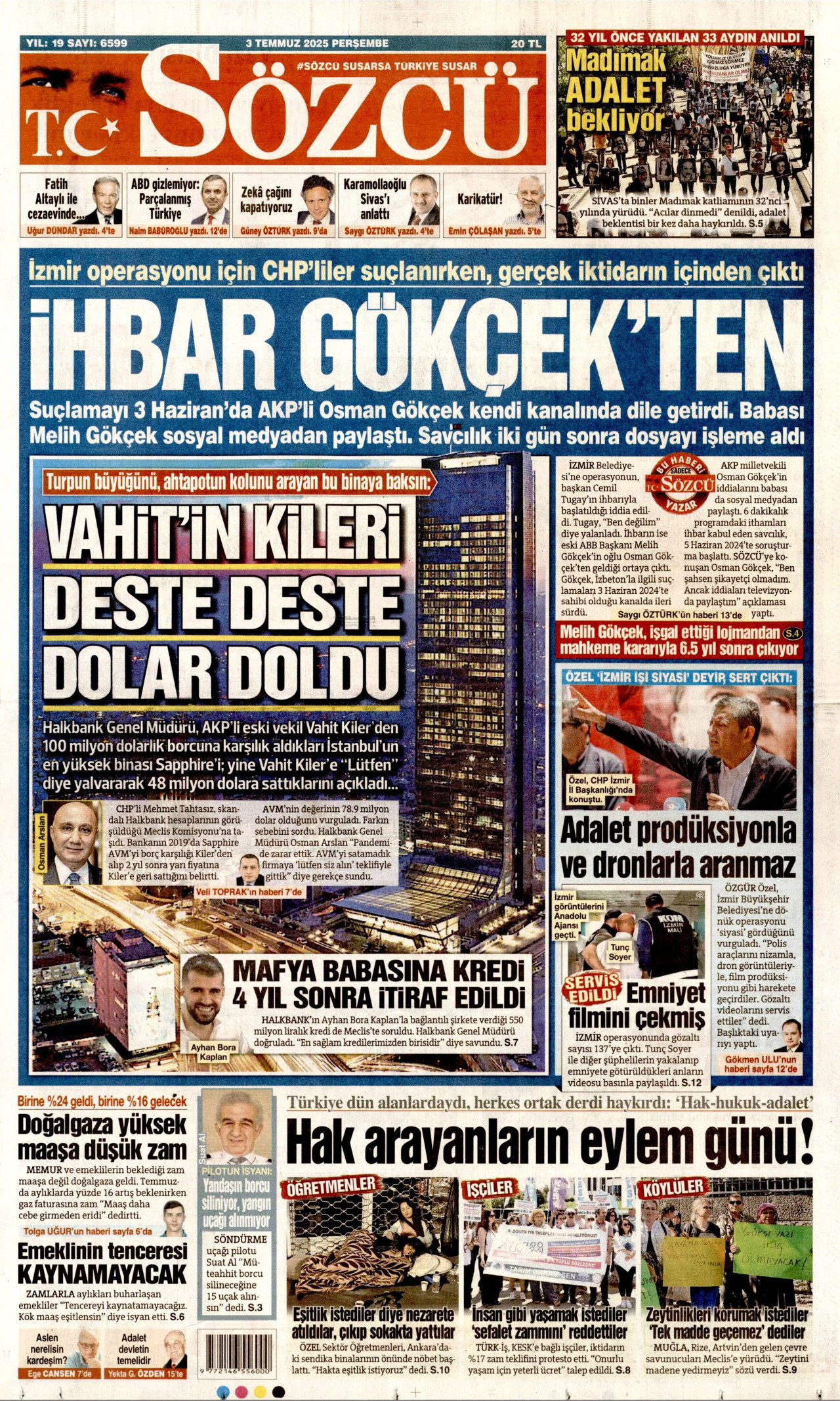 SÖZCÜ Gazete Manşeti