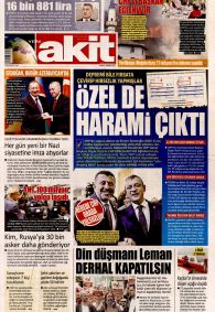 YENİ AKİT Gazete Manşeti
