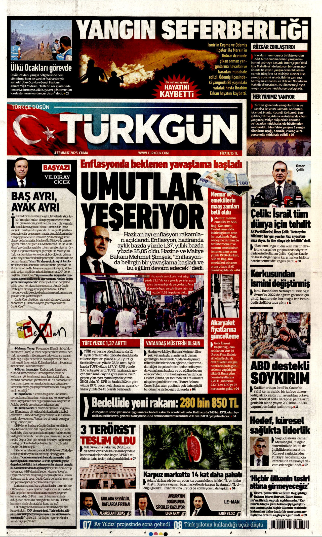 TÜRKGÜN Gazete Manşeti
