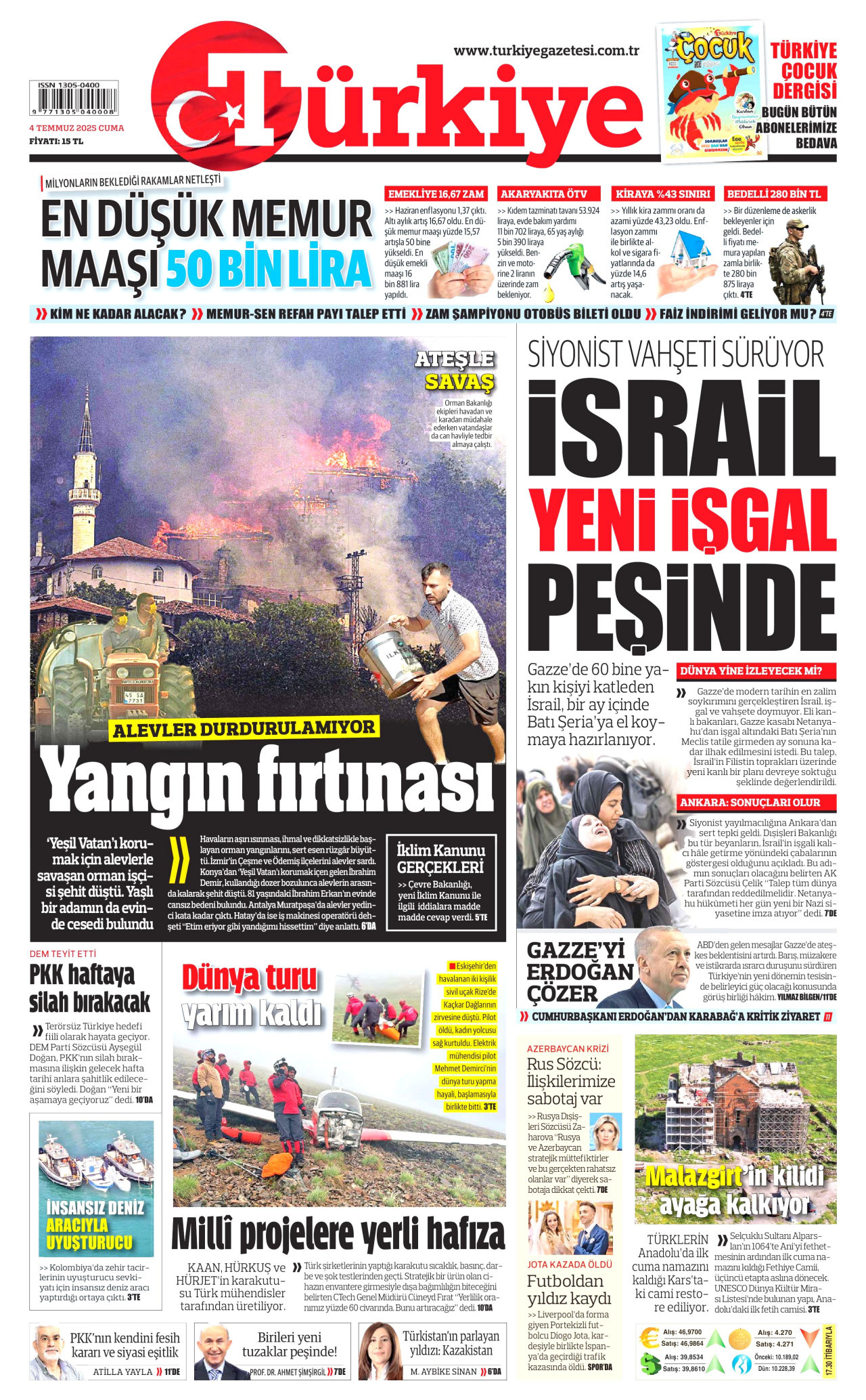 TÜRKİYE GAZETESİ Gazete Manşeti