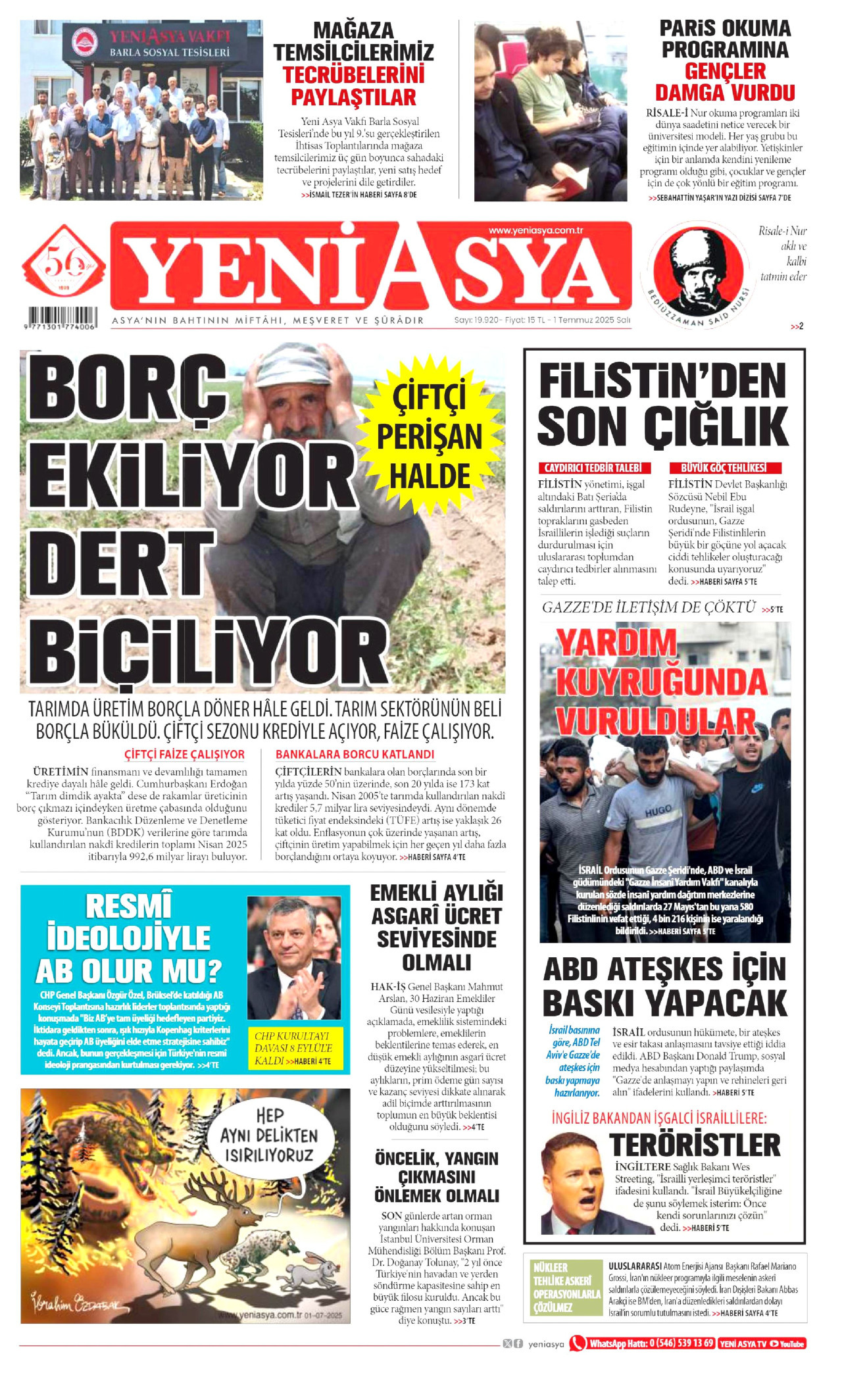 YENİ ASYA Gazete Manşeti