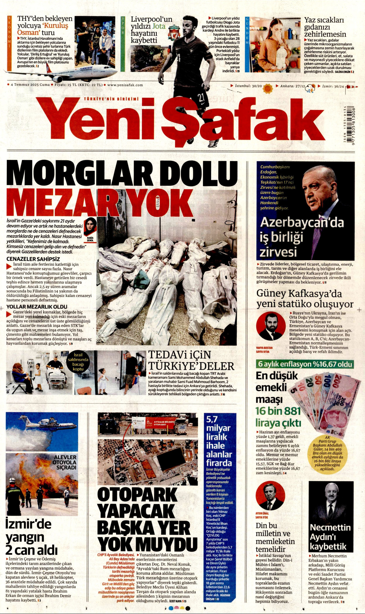 YENİ ŞAFAK Gazete Manşeti