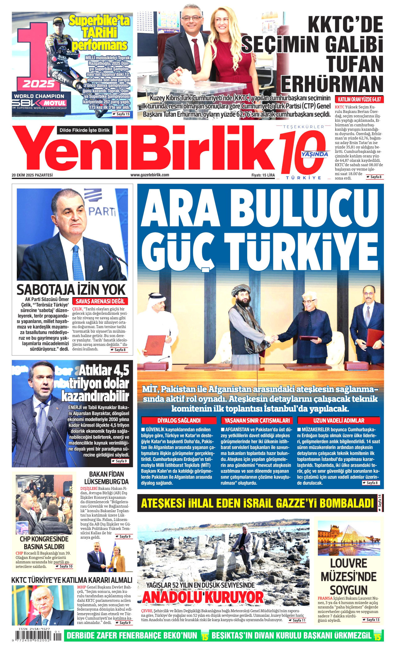 YENİBİRLİK Gazete Manşeti